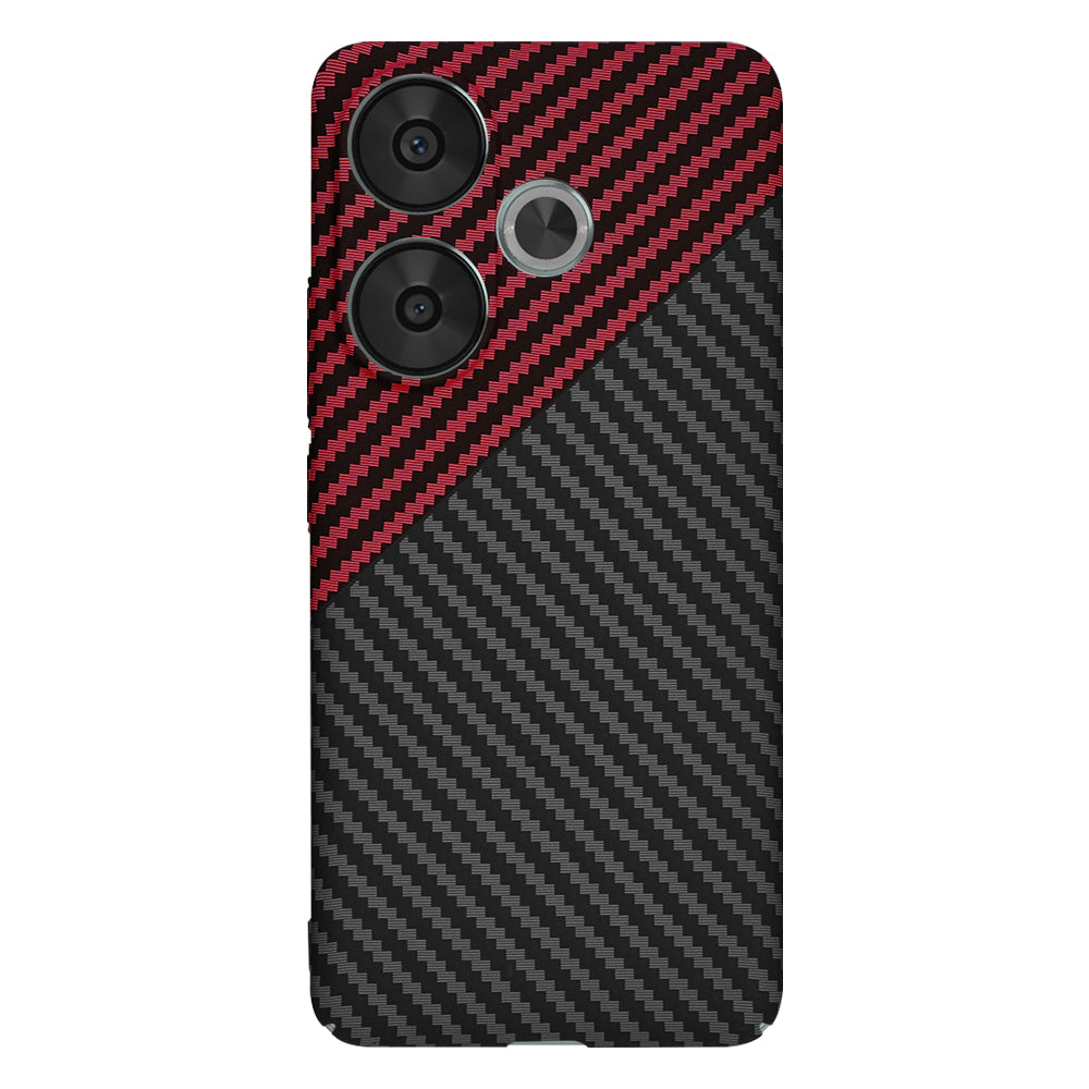 Funda para Xiaomi Poco F6, Techsuit, Carbonite FiberShell, Negra Roja