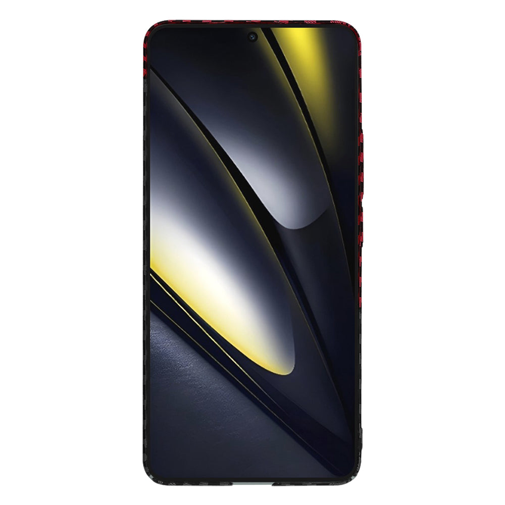 Funda para Xiaomi Poco F6, Techsuit, Carbonite FiberShell, Negra Roja