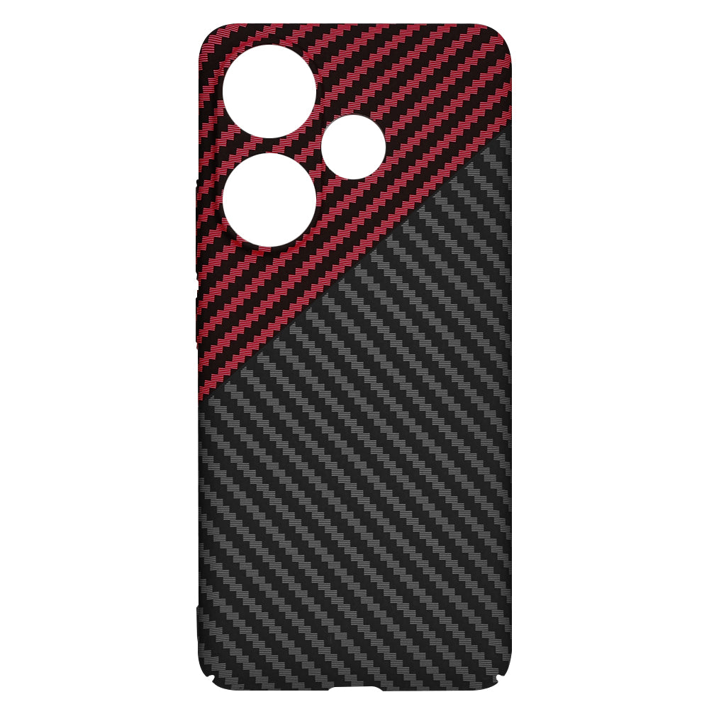 Funda para Xiaomi Poco F6, Techsuit, Carbonite FiberShell, Negra Roja