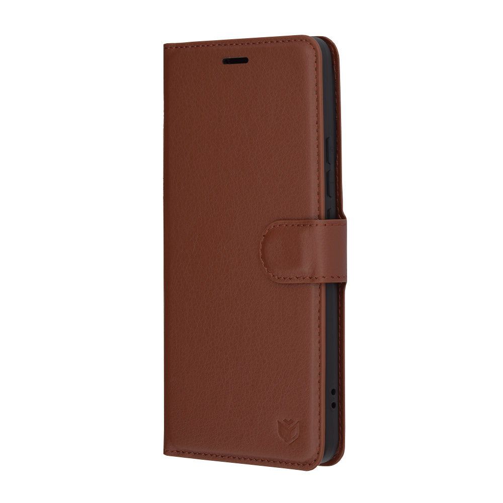 Funda para Xiaomi Poco F6, Techsuit, Leather Folio, Marrón