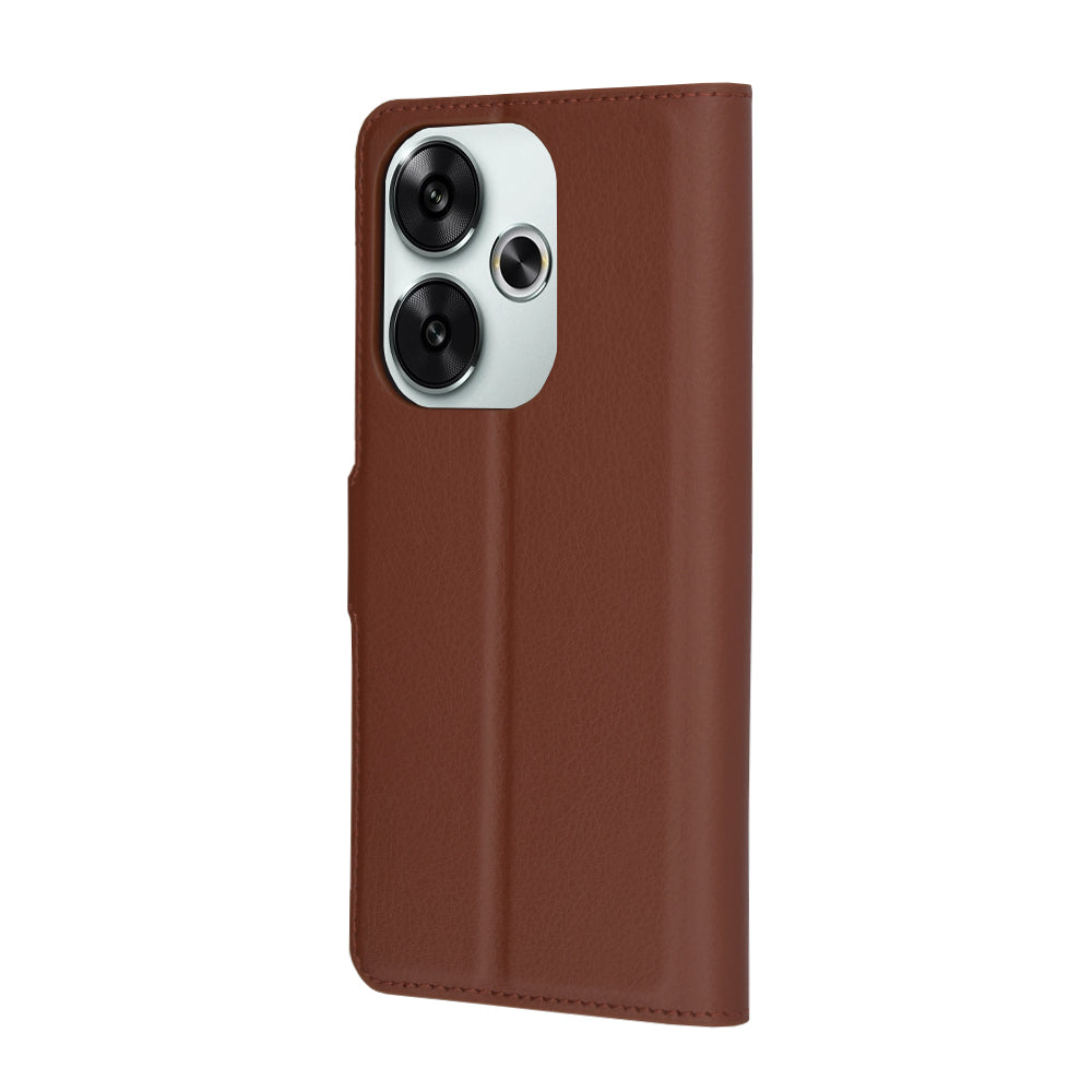 Funda para Xiaomi Poco F6, Techsuit, Leather Folio, Marrón