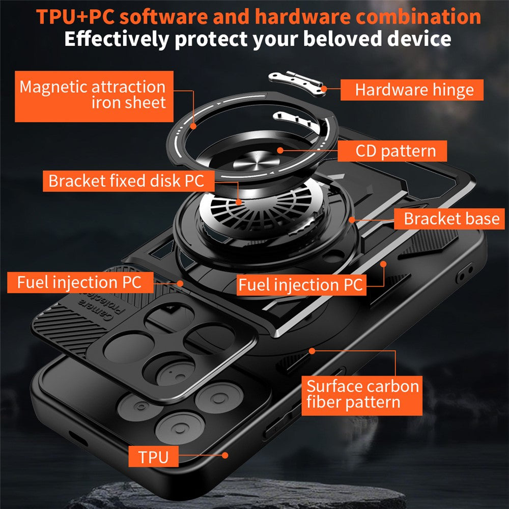 Funda para Xiaomi Poco F8 Pro, Techsuit, RuggedCam, Negra