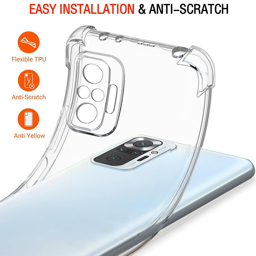 Funda para Xiaomi Poco M5s / Redmi Note 10S / Note 10, Techsuit, Transparente a prueba de golpes, Transparente