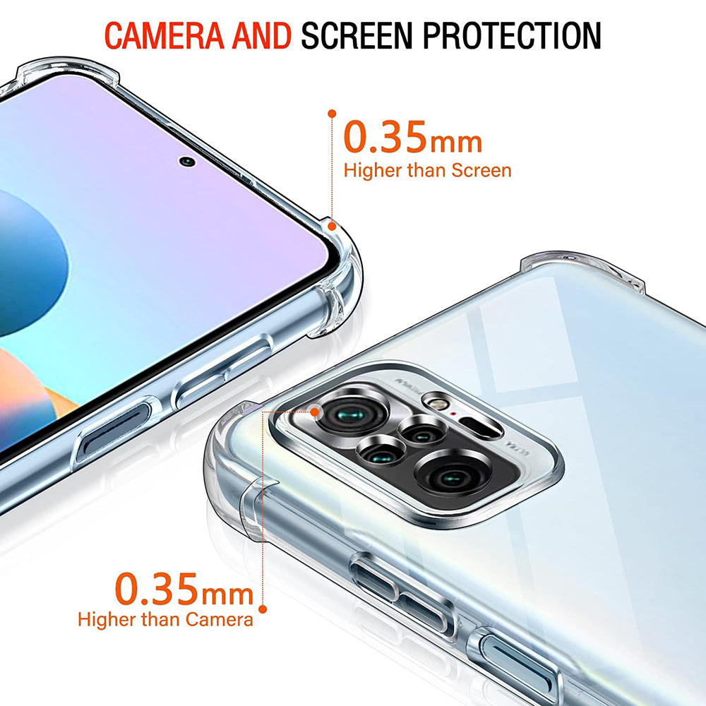 Funda para Xiaomi Poco M5s / Redmi Note 10S / Note 10, Techsuit, Transparente a prueba de golpes, Transparente