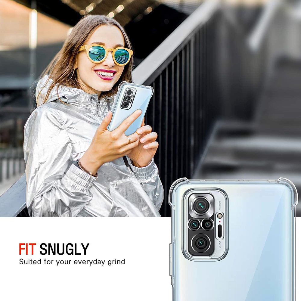 Funda para Xiaomi Poco M5s / Redmi Note 10S / Note 10, Techsuit, Transparente a prueba de golpes, Transparente