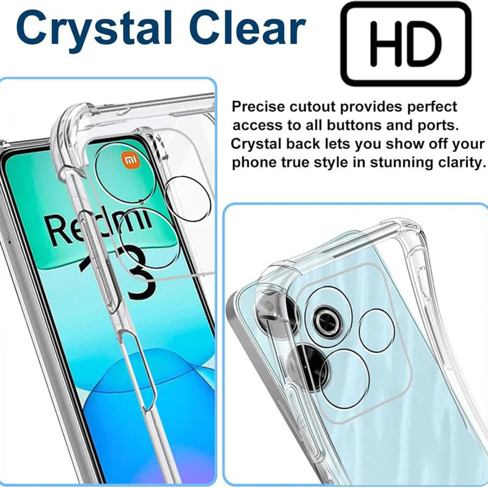 Funda para Xiaomi Poco M6 4G / Redmi 13, Techsuit, Antigolpes Transparente, Transparente
