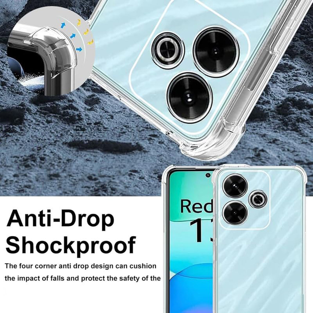 Funda para Xiaomi Poco M6 4G / Redmi 13, Techsuit, Antigolpes Transparente, Transparente