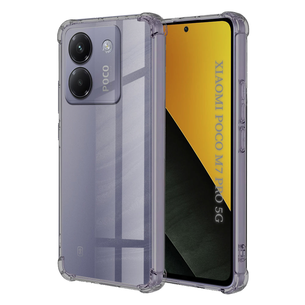 Funda para Xiaomi Poco M7 Pro 5G, Techsuit, Transparente a prueba de golpes, Ahumada