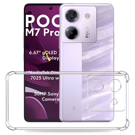 Funda para Xiaomi Poco M7 Pro 5G, Techsuit, Antigolpes Transparente, Transparente