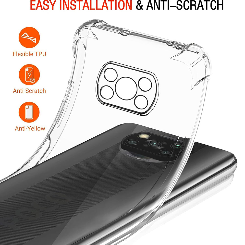 Funda para Xiaomi Poco X3 Pro / X3 NFC / X3, Techsuit, Antigolpes Transparente, Transparente