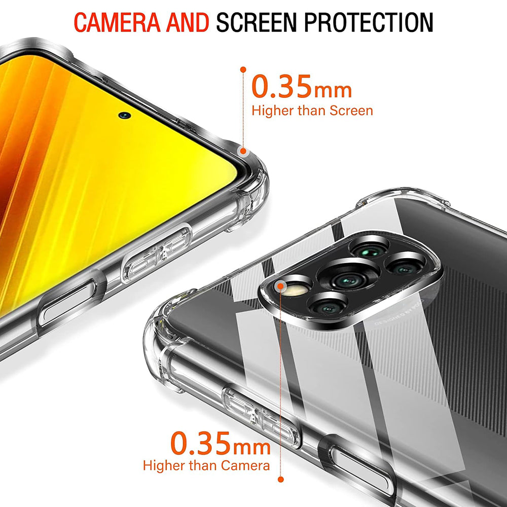 Funda para Xiaomi Poco X3 Pro / X3 NFC / X3, Techsuit, Antigolpes Transparente, Transparente