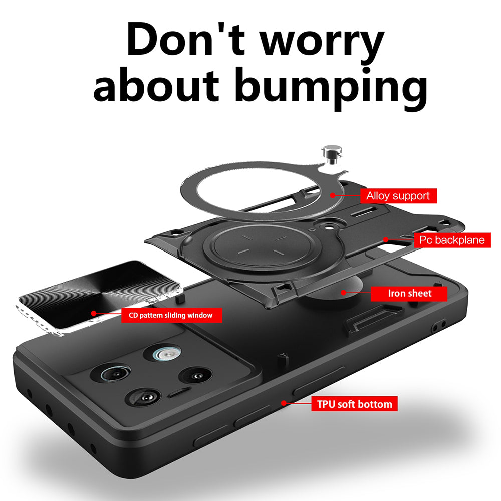 Funda para Xiaomi Poco X6 / Note 13 Pro 5G, Techsuit, CamGuard Pro, Negra
