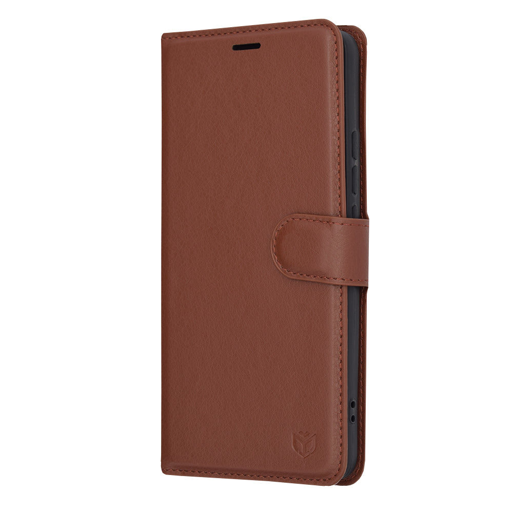 Funda para Xiaomi Poco X6 Pro, Techsuit, Leather Folio, Marrón
