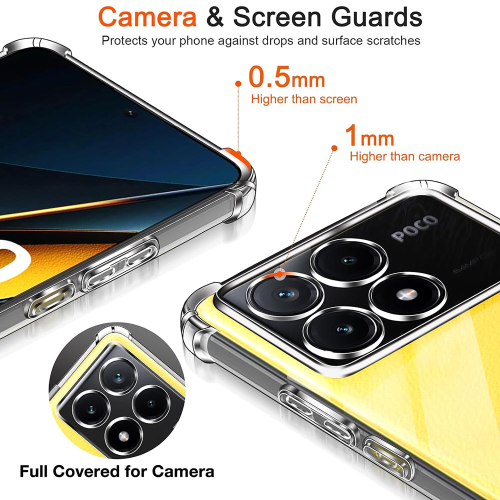 Funda para Xiaomi Poco X6 Pro, Techsuit, Antigolpes Transparente, Transparente