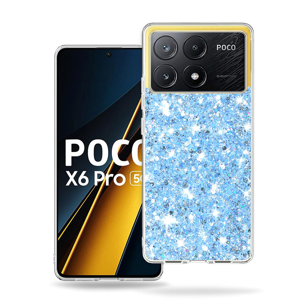 Funda para Xiaomi Poco X6 Pro, Techsuit, Brillo Centelleante, Azul