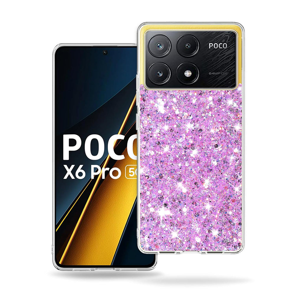 Funda para Xiaomi Poco X6 Pro, Techsuit, Brillo Centelleante, Magenta