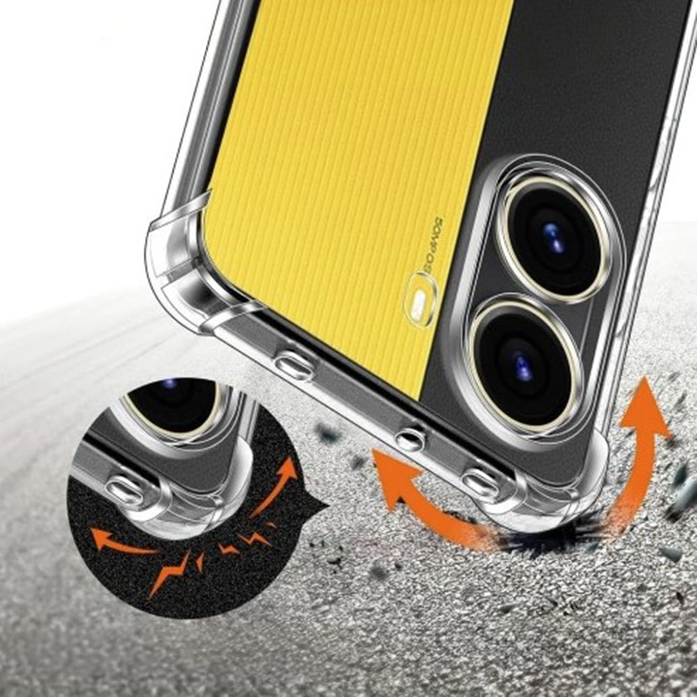 Funda para Xiaomi Poco X7 Pro, Techsuit, Antigolpes Transparente, Transparente
