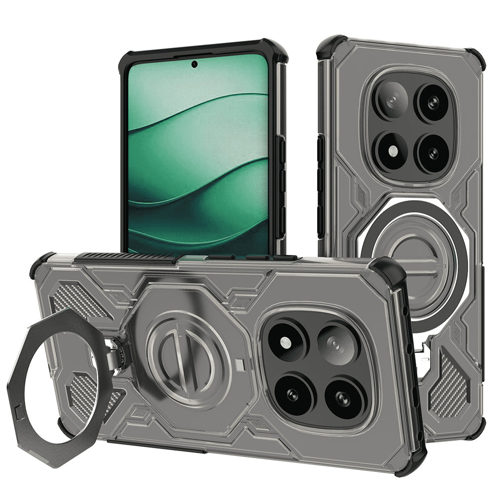 Funda para Xiaomi Poco X7 / Redmi Note 14 Pro 5G, Techsuit, Carbon Shield Pro, Humo