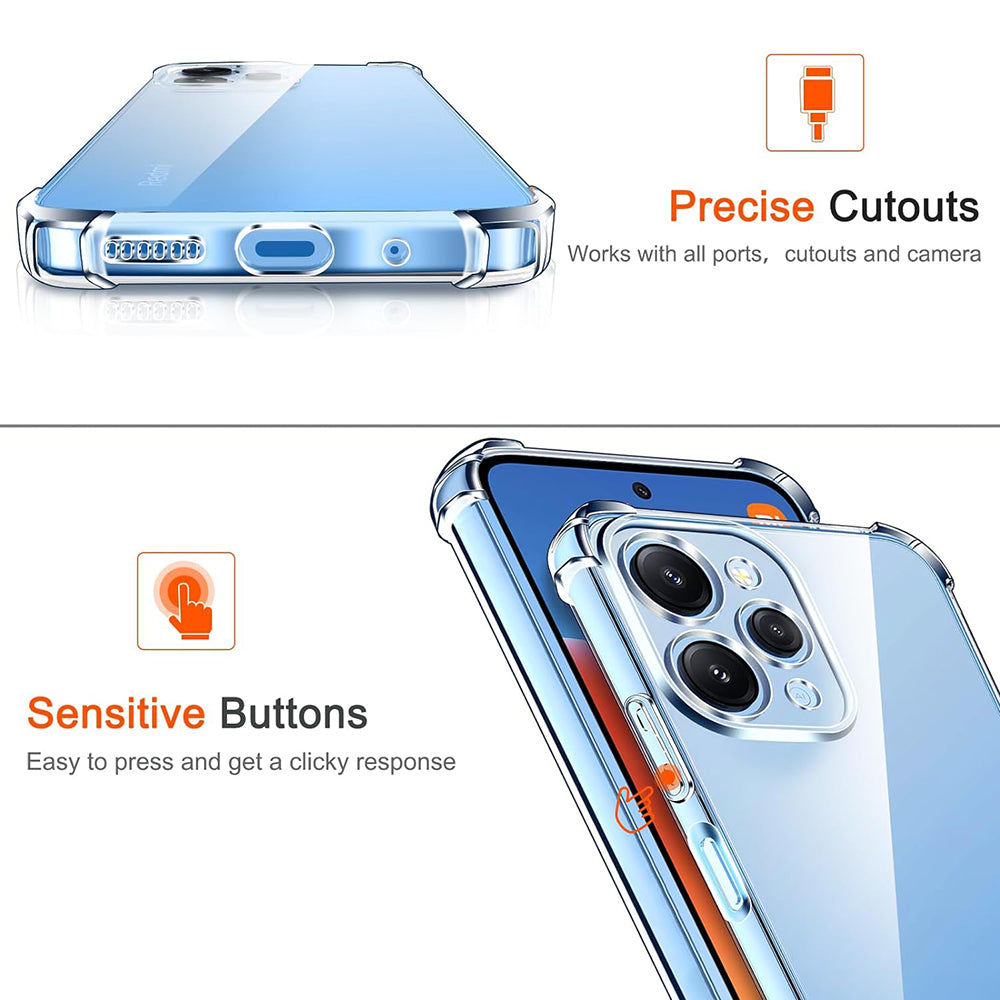 Funda para Xiaomi Redmi 12 5G / 12, Techsuit, Antigolpes Transparente, Transparente