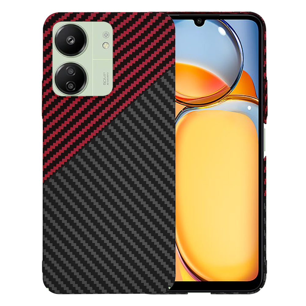 Funda para Xiaomi Redmi 13C 5G / 13C / Poco C65, Techsuit, Carbonite FiberShell, Negra Roja