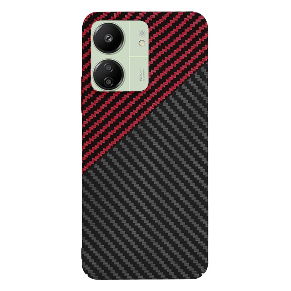 Funda para Xiaomi Redmi 13C 5G / 13C / Poco C65, Techsuit, Carbonite FiberShell, Negra Roja