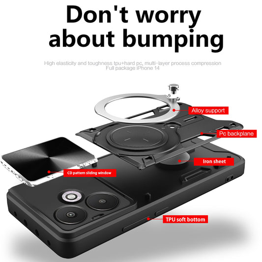 Case for Xiaomi Redmi 13C 5G, Techsuit, CamGuard Pro, Red