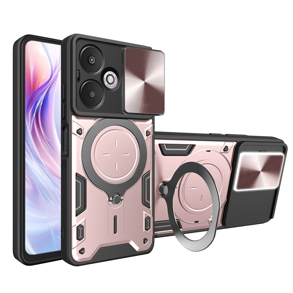 Funda para Xiaomi Redmi 13C 5G, Techsuit, CamGuard Pro, Rosa Dorado