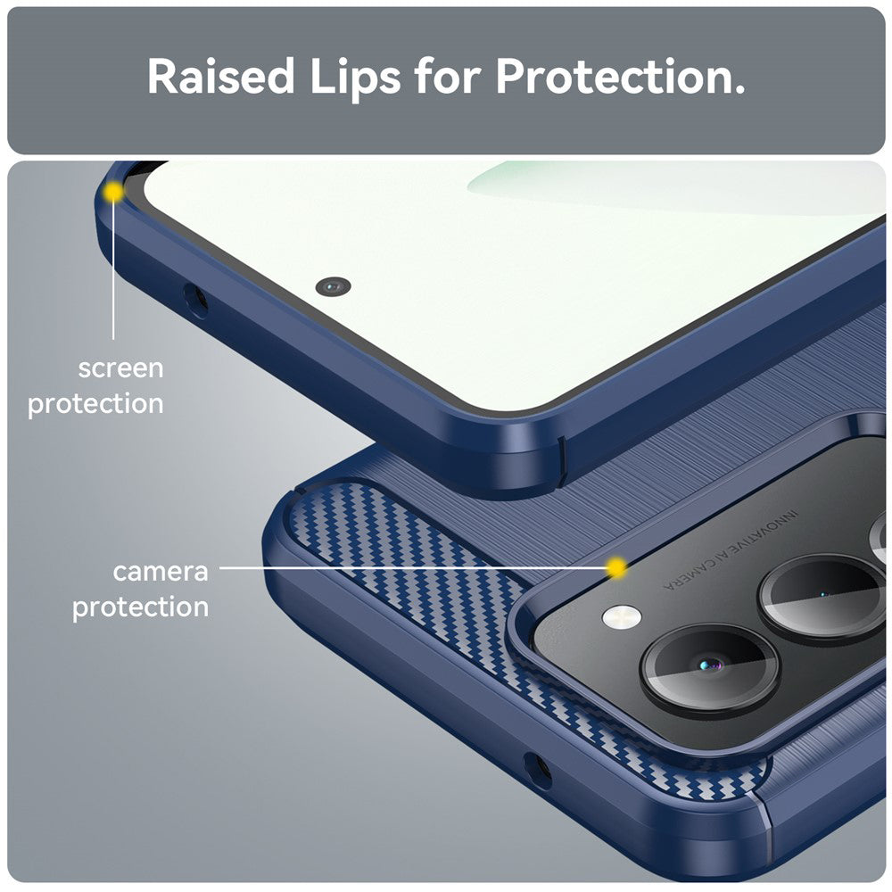 Funda para Xiaomi Redmi 15 5G / 15 4G, Techsuit, Carbono, Azul