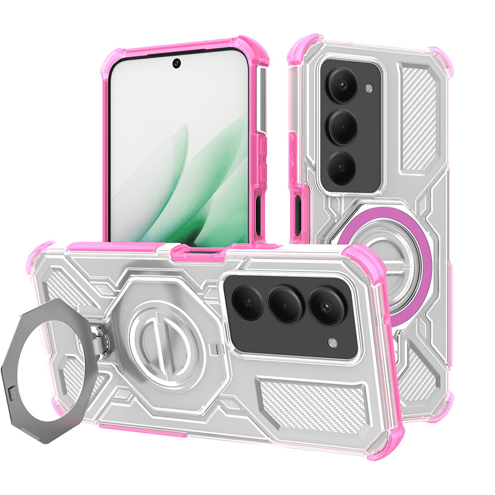Funda para Xiaomi Redmi 15 5G / 15 4G, Techsuit, Carbon Shield Pro, Rosa