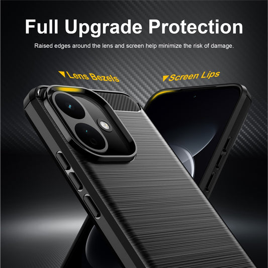 Funda para Xiaomi Redmi 17C 5G, Techsuit, Carbono, Negra