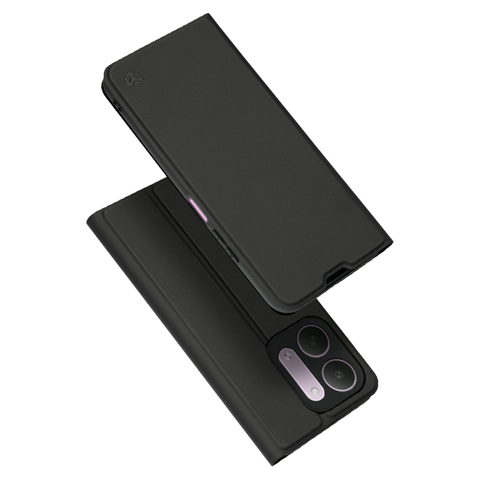 Funda para Xiaomi Redmi 17C 5G, Techsuit, Magskin Book, Negra