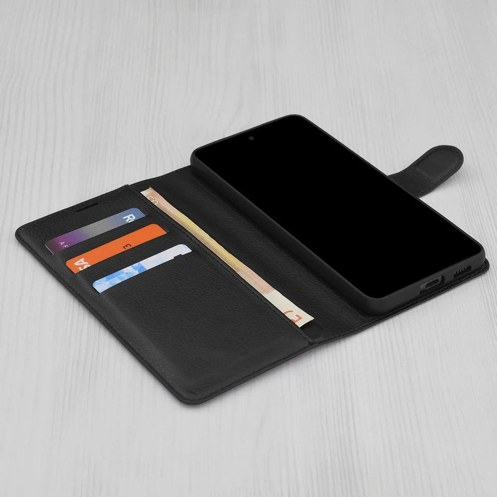 Funda para Xiaomi Redmi Note 14 Pro+ 5G / Note 14 Pro 5G / Poco X7, Techsuit, Leather Folio, Negra