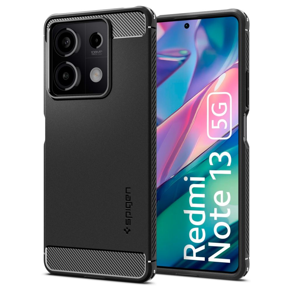 Funda para Xiaomi Redmi Note 13 5G, Spigen, Rugged Armor, Negra ACS07665