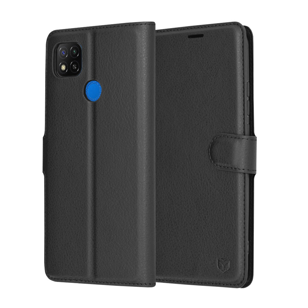 Funda para Xiaomi Redmi 9C NFC / 9C, Techsuit, Leather Folio, Negra