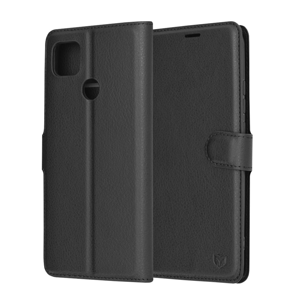Funda para Xiaomi Redmi 9C NFC / 9C, Techsuit, Leather Folio, Negra