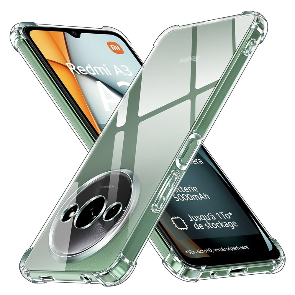 Funda para Xiaomi Redmi A3x / A3, Techsuit, Antichoque Transparente, Transparente