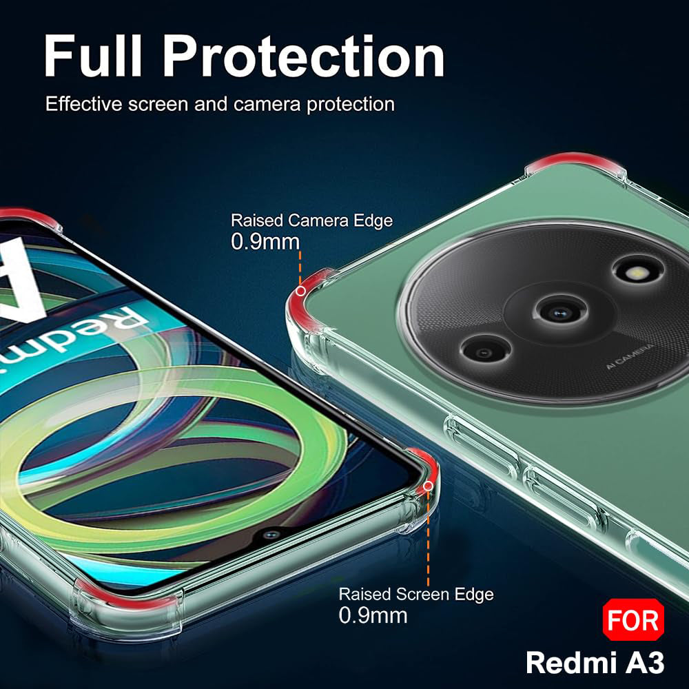 Funda para Xiaomi Redmi A3x / A3, Techsuit, Antichoque Transparente, Transparente