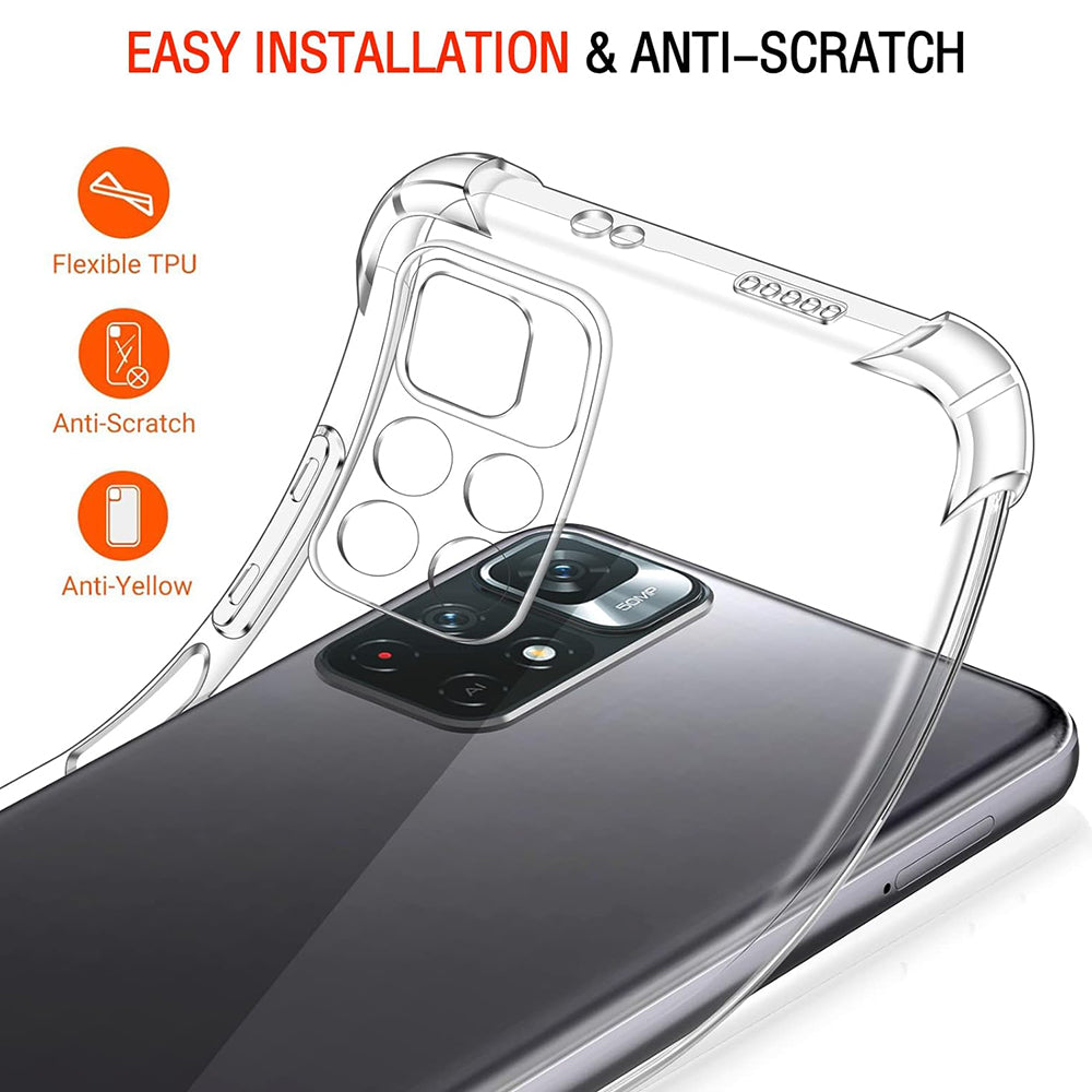 Funda para Xiaomi Redmi Note 11S / Note 11, Techsuit, Antichoque Transparente, Transparente