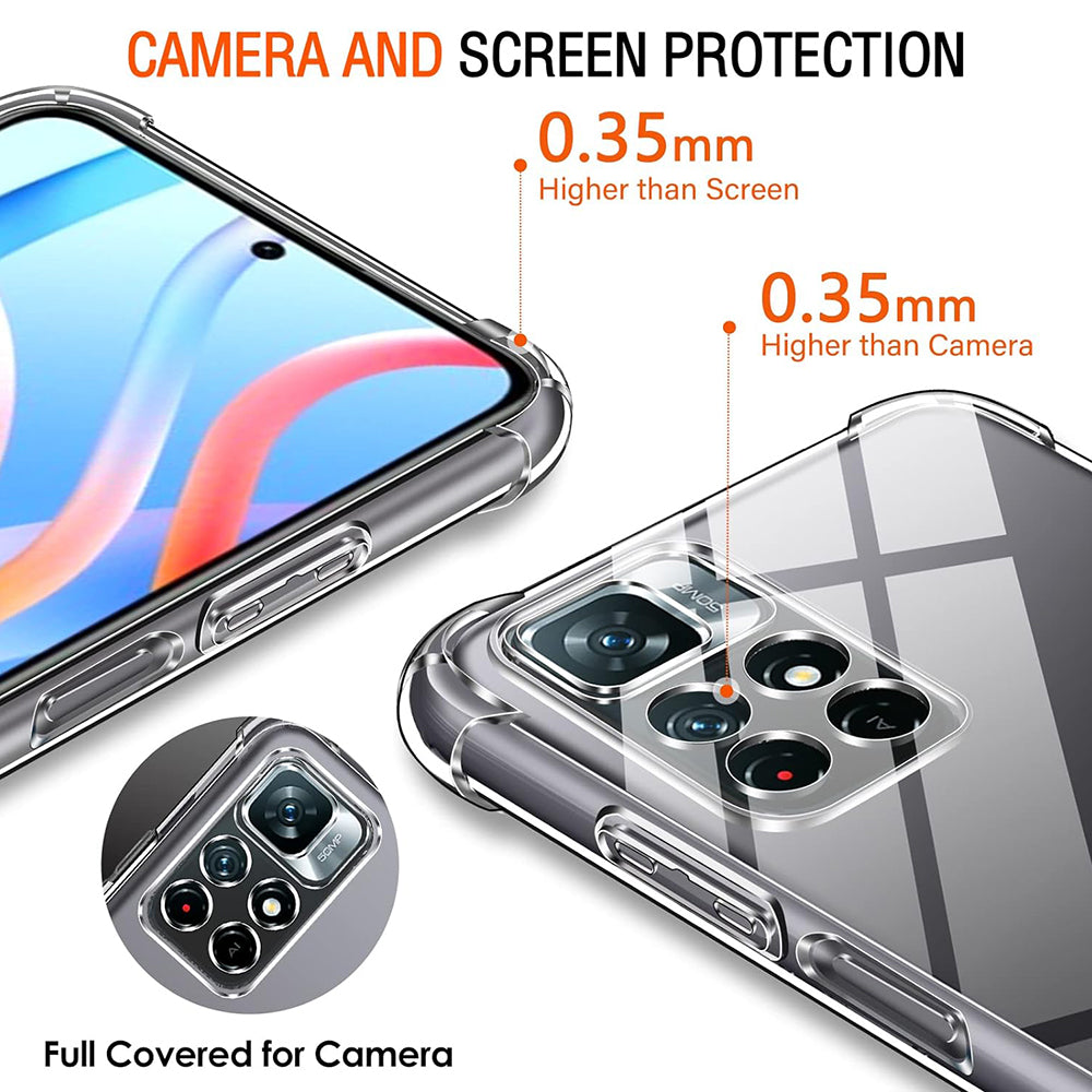 Funda para Xiaomi Redmi Note 11S / Note 11, Techsuit, Antichoque Transparente, Transparente