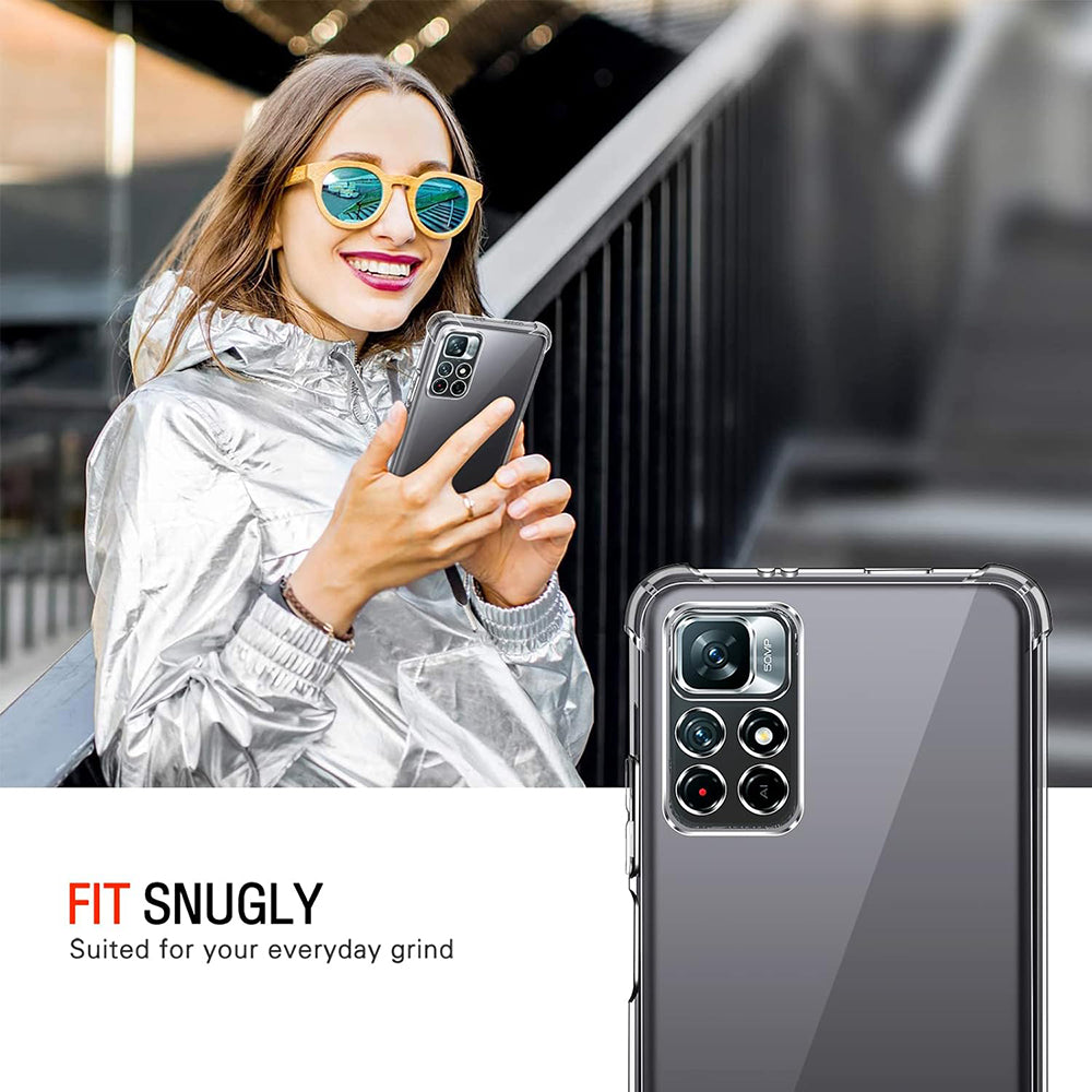 Funda para Xiaomi Redmi Note 11S / Note 11, Techsuit, Antichoque Transparente, Transparente