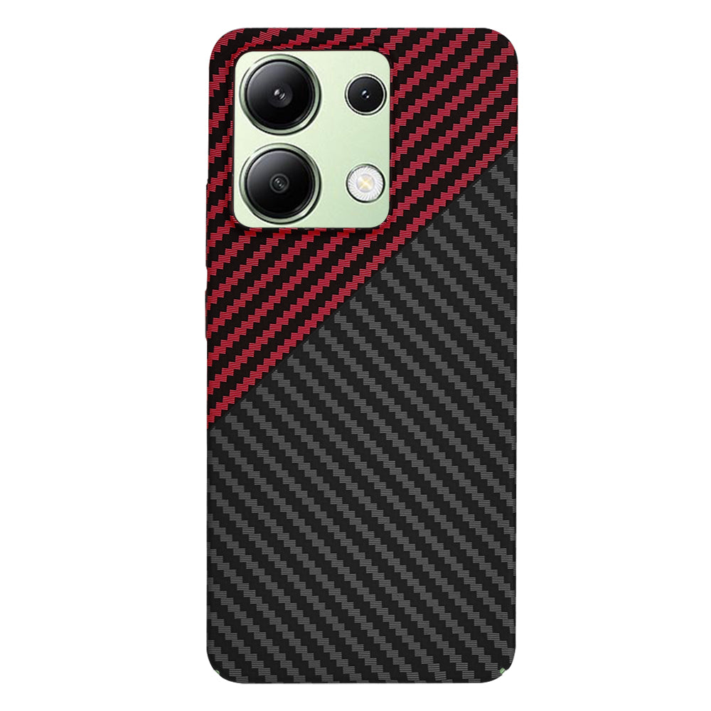 Funda para Xiaomi Redmi Note 13 4G, Techsuit, Carbonite FiberShell, Negra Roja