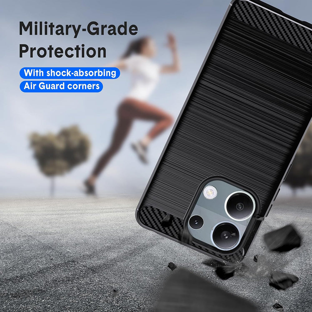 Funda para Xiaomi Redmi Note 13 Pro 4G / Poco M6 Pro 4G, Techsuit, Carbono, Negra
