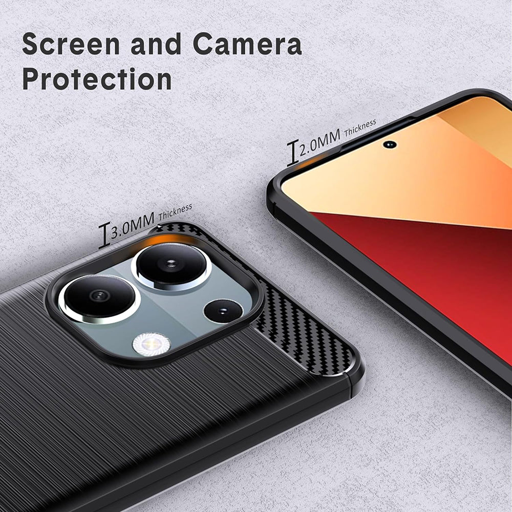 Funda para Xiaomi Redmi Note 13 Pro 4G / Poco M6 Pro 4G, Techsuit, Carbono, Negra