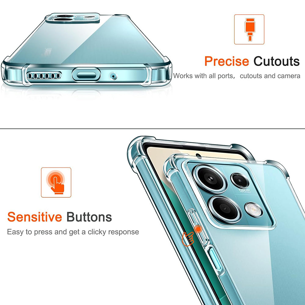 Funda para Xiaomi Redmi Note 13 Pro 4G / Poco M6 Pro 4G, Techsuit, Transparente a prueba de golpes