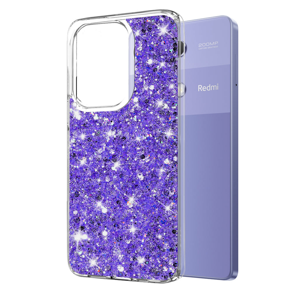 Funda para Xiaomi Redmi Note 13 Pro 4G / Poco M6 Pro 4G, Techsuit, Brillo Centelleante, Morado