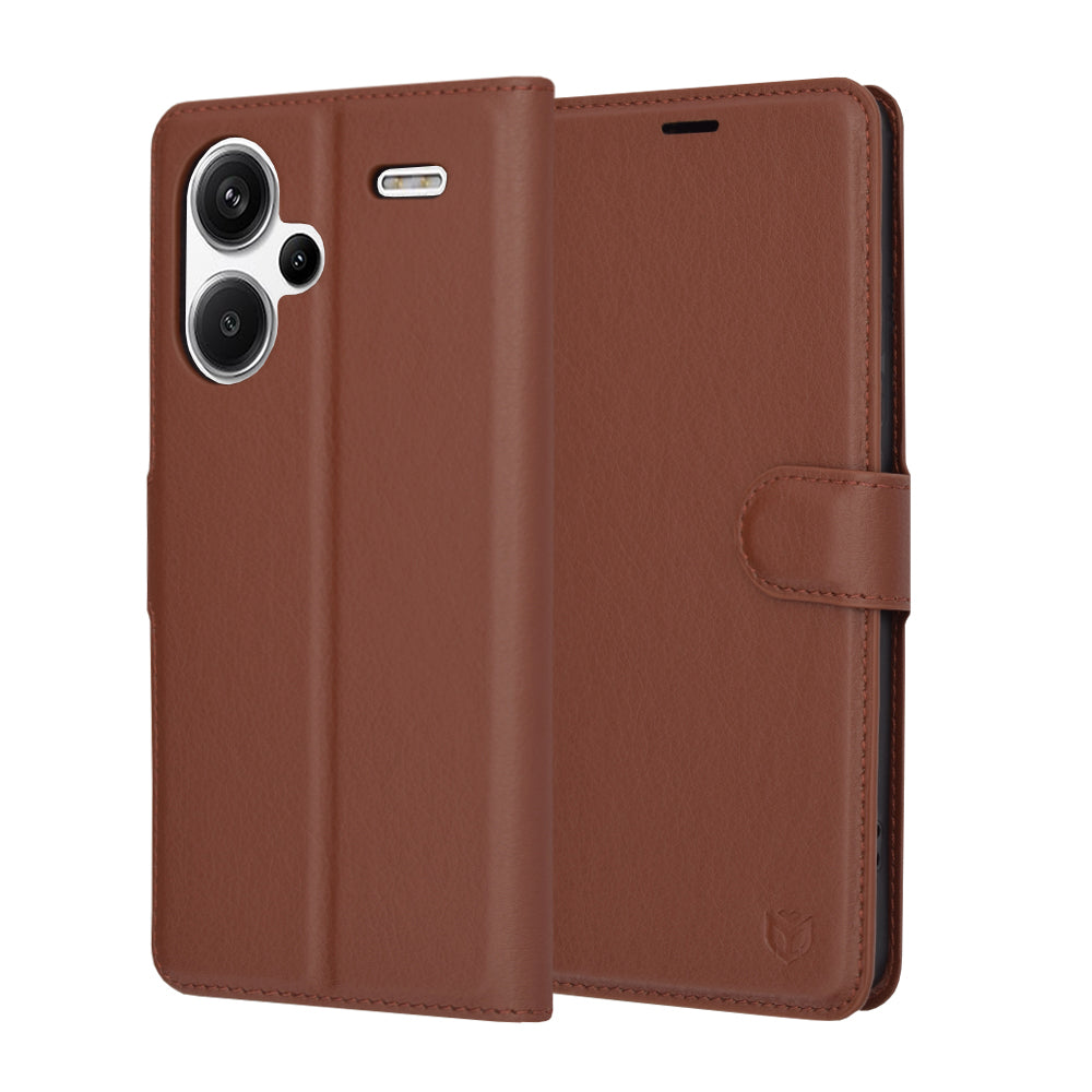 Funda para Xiaomi Redmi Note 13 Pro+, Techsuit, Leather Folio, Marrón