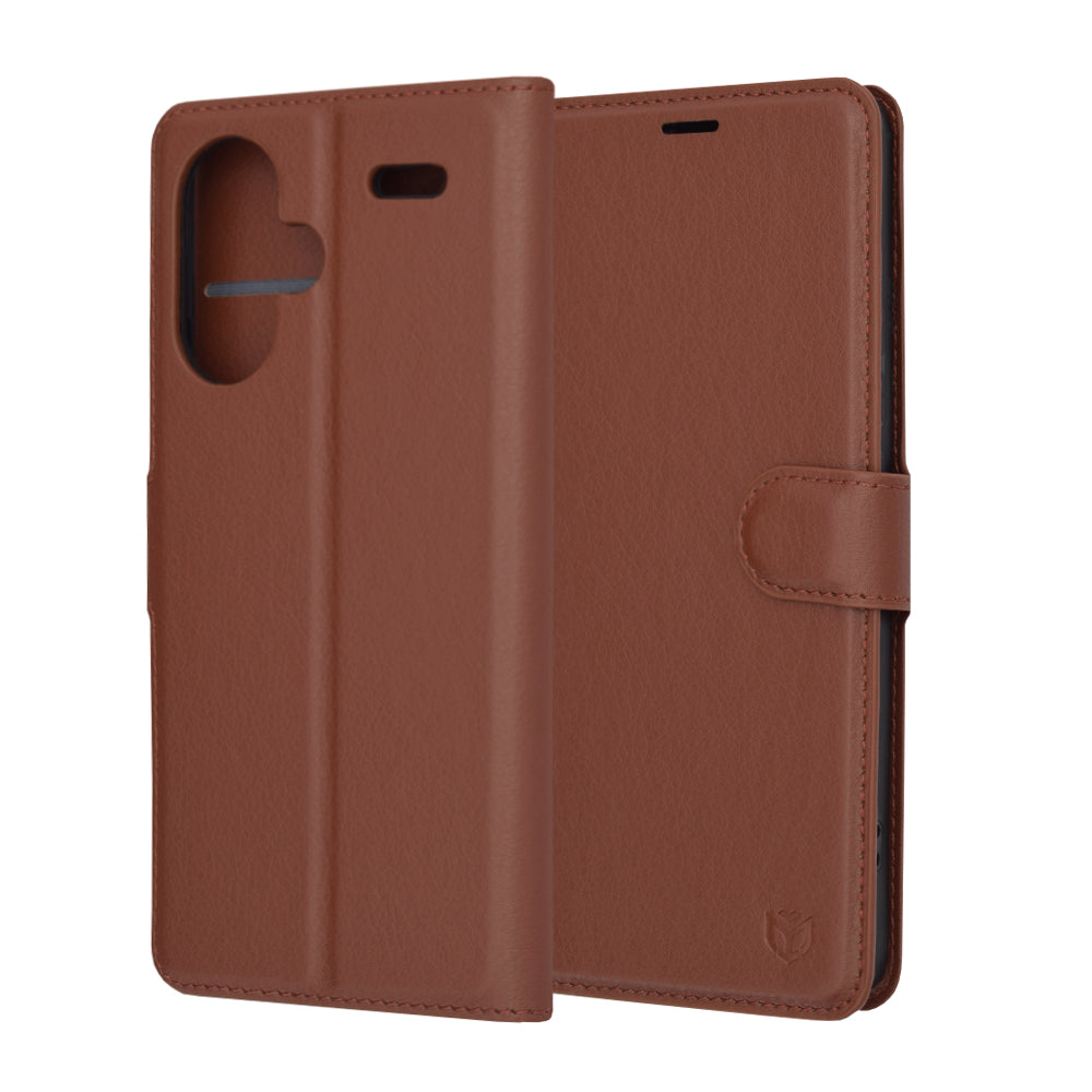 Funda para Xiaomi Redmi Note 13 Pro+, Techsuit, Leather Folio, Marrón