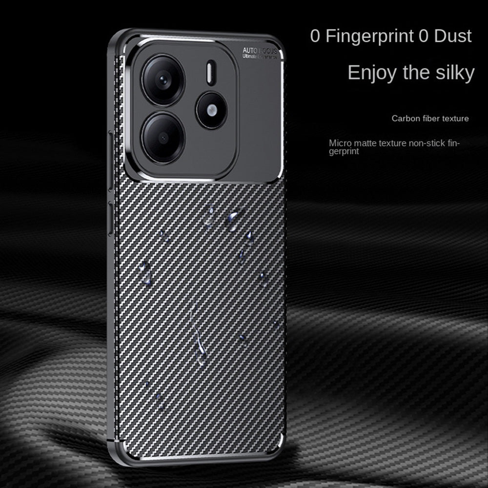 Funda para Xiaomi Redmi Note 14 4G (Regional), Techsuit, Fibra de Carbon, Negra