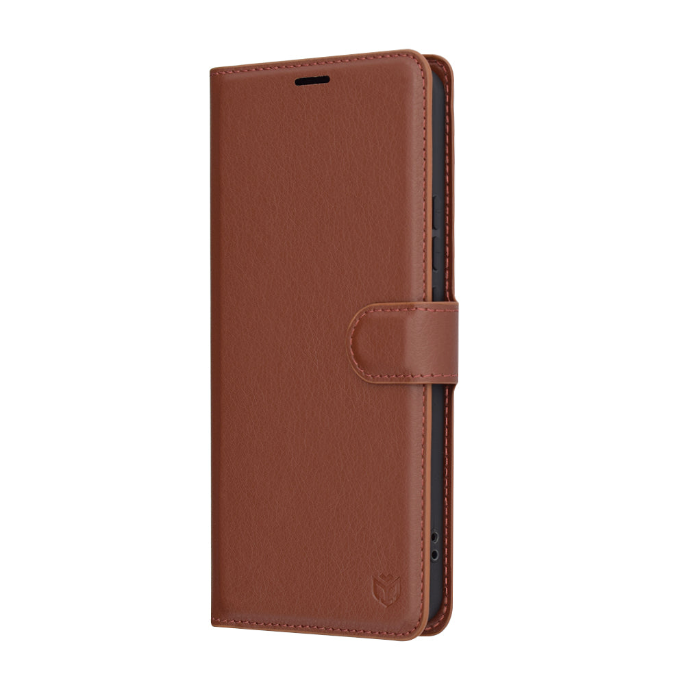 Funda para Xiaomi Redmi Note 14 4G (Regional), Techsuit, Folio de cuero, Marrón