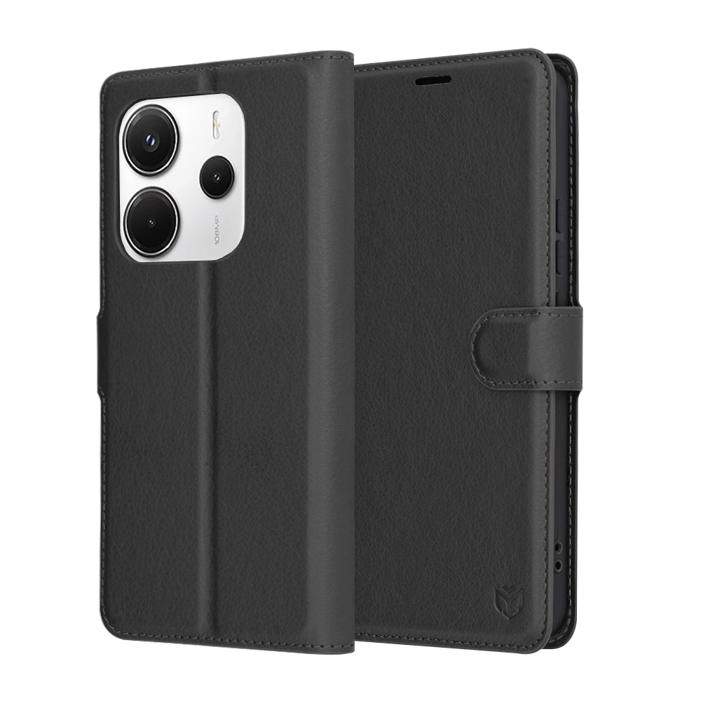 Funda para Xiaomi Redmi Note 14 4G (Regional), Techsuit, Folio de cuero, Negra